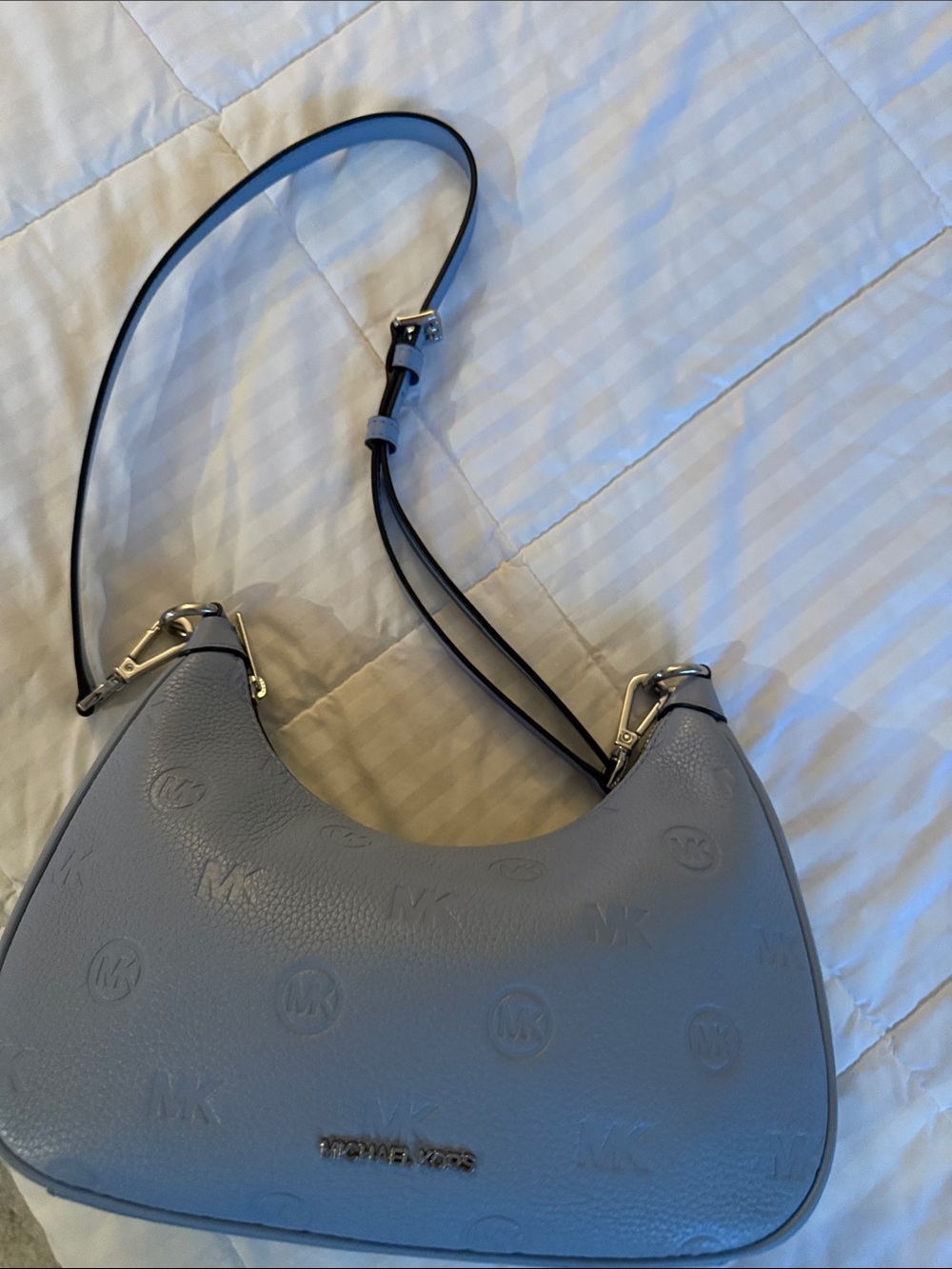 Michael Kors Pebbled Leather Logo Shoulder Bag